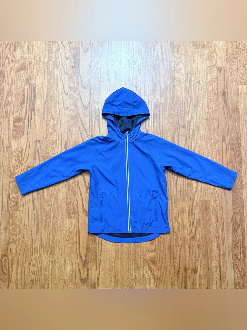 all in motion Blue Hooded Windbreaker Rain Jacket size S Kids